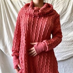 Pink Cowl Neck Sweater